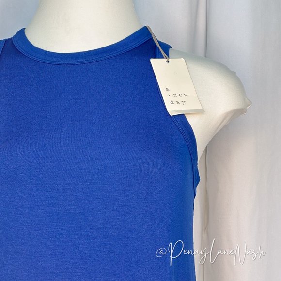 NWT a New Day Women's Stretchy Tank Dress Blue - Picture 3 of 8